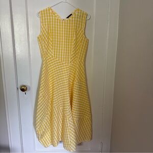 High Tech by Claire Campbell Yellow Gingham Midi Dress-Size 8
